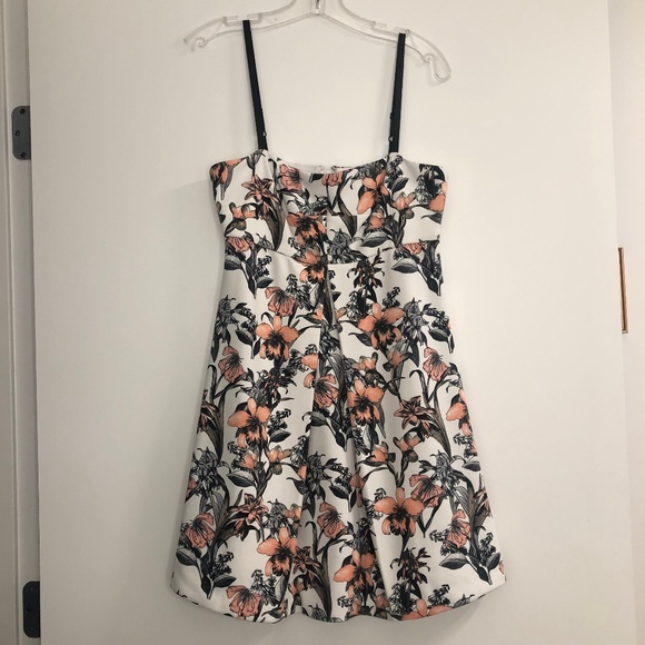 ASOS Dresses & Skirts - Asos White Scuba Pink Floral Mini Dress